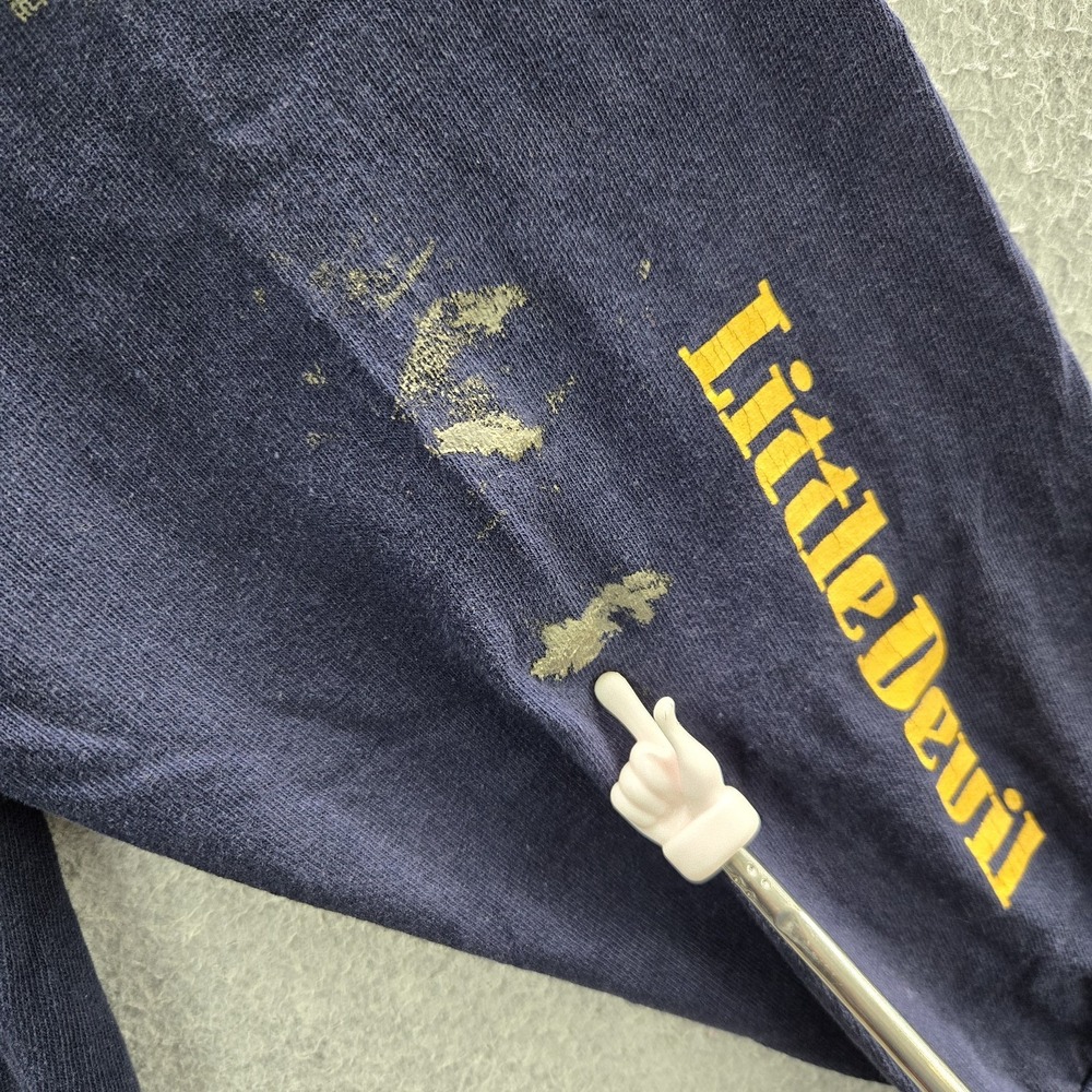 VINTAGE Little Devil Men Shirt M Navy Graphic Genuine Evil Skater BMX Y2K READ - Picture 7 of 9